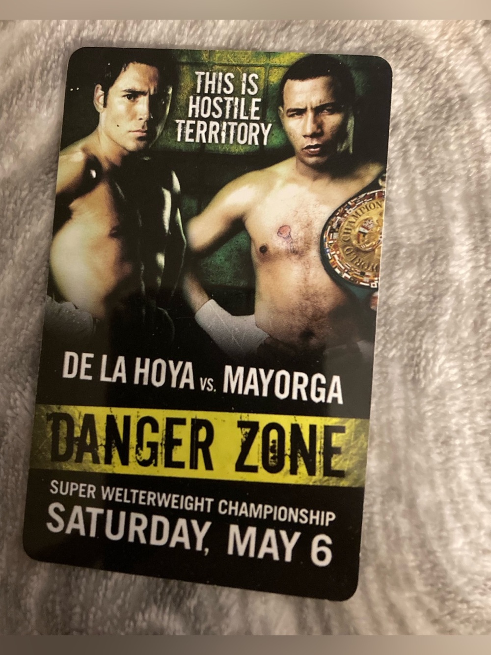 De La Hoya vs Mayorga 'Danger Zone' Boxing Promo Card - MGM room card